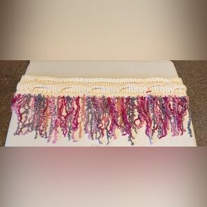 Vintage Handmade Neck Warmer Scarf with Fringe